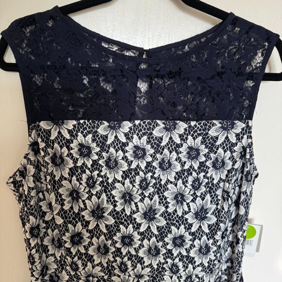Danny & Nicole Womens Blue Lace Dress With Lining Size 14 NWT Sleeveless‎ sheer - Picture 10 of 16